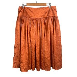 Talbots Midi Skirt Womens Size 16 Textured Silk Blend Old Money Luxury‎ Elegant